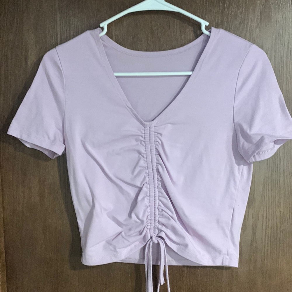 Cropped purple tee